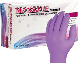 Перчатки нитриловые неприпудренные смотровые нестерильные размер L Dr.WHITE Professional violet 10 штук