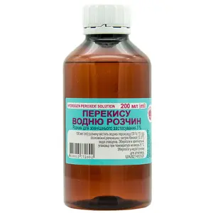Перекис водню розчин для зовнішнього застосування 3%, 200 мл