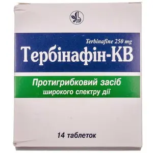 Тербинафин-КВ таблетки 250 мг №14 (7х2)