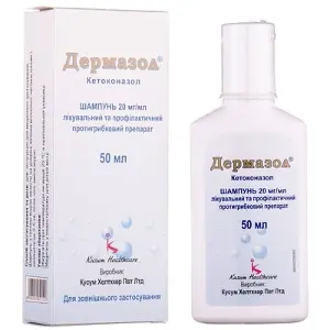 Дермазол противогрибковый шампунь для волос, 20 мг/мл, 50 мл