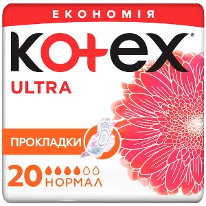 ПРОКЛАДКИ ЖЕНСКИЕ ГИГИЕНИЧЕСКИЕ KOTEX ULTRA DRY&SOFT NORMAL с крылышками