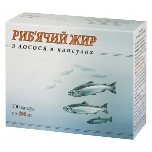 Риб'ячий жир капсули 500 мг, лосось № 100