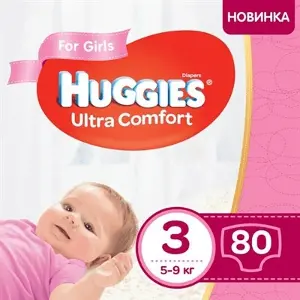 Подгузники Хаггис ультра комфорт (Huggies Ultra Comfort) размер 3, Girl