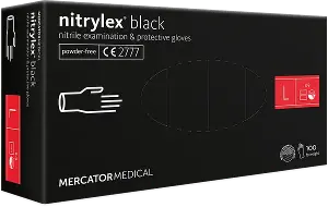 ПЕРЧАТКИ СМОТРОВЫЕ НИТРИЛОВЫЕ НЕСТЕРИЛЬНЫЕ НЕПРИПУДРЕННЫЕ NITRYLEX® BLACK размер L, неприпудр.