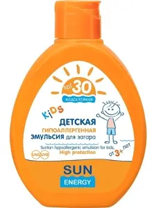 Емульсія для засмаги гіпоалергенна для дітей Сан енерджі SPF-30+ 150 мл, д/дітей