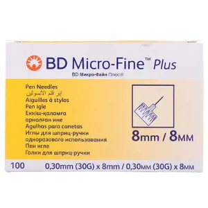 ИГЛЫ ДЛЯ ШПРИЦ-РУЧКИ BD MICRO-FINE™ PLUS 30 G (0,3 * 8 мм)