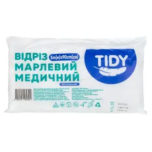 Отрез марлевый медицинский нестерильный тм TIDY 5 м * 90 см, тип 17