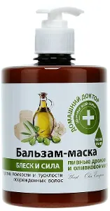 Бальзам-маска Пивні дріжджі та оливкова олія Домашній доктор 500 мл, Пивні дріжджі і оливкова олія