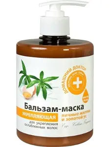 Бальзам-маска Яєчні жовтки та золотий вус Домашній доктор 500 мл, Яєчні жовтки і золотий вус