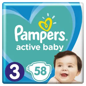 ПОДГУЗНИКИ ДЕТСКИЕ PAMPERS ACTIVE BABY-DRY midi