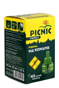 СРЕДСТВО ИНСЕКТИЦИДНОЕ "PICNIC FAMILY ЖИДКОСТЬ ОТ КОМАРОВ" р-р 30 мл