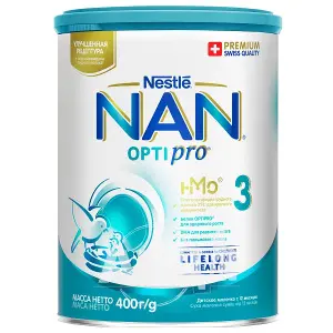 СУХАЯ МОЛОЧНАЯ СМЕСЬ NAN 3 ТМ "NESTLE" банка жестяная 400 г, с 12 мес.