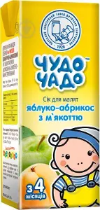 Сік яблучно-абрикосовий з м'якоттю Чудо-Чадо 200 мл