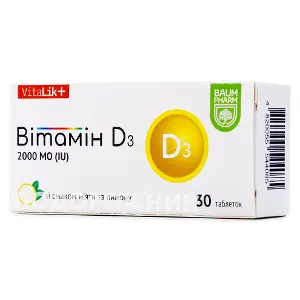 Витамин D3 2000 МЕ со вкусом мяты и лимона табл., Vitalik+, тм Baum Pharm № 30