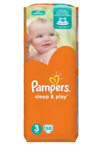 ПОДГУЗНИКИ ДЕТСКИЕ PAMPERS SLEEP & PLAY midi, с ромашкой