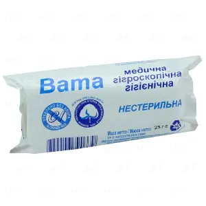 Вата нестерильна н/ст. 25 г. ролик