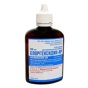 Хлоргексидин р-н д/зовн. застос. 0,05 % контейнер 100 мл, з вагін. апл. з пляш. зрошув.