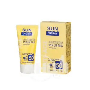 КРЕМ ДЛЯ ЛИЦА СОЛНЦЕЗАЩИТНЫЙ серии "SUN ENERGY" SPF-50+ 50 мл, с гиалурон. кислотой