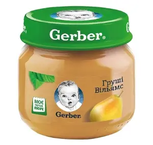 ПЮРЕ ФРУКТОВОЕ ГОМОГЕНИЗИРОВАННОЕ ТМ "GERBER" "ГРУШИ ВИЛЬЯМС" 80 г, с 6 месяцев