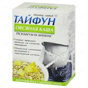 КАША ОВСЯНАЯ "ТАЙФУН" С ПСИЛЛИУМОМ И АНАНАСОМ 40 г, псиллиум, ананас