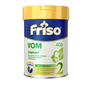 СМЕСЬ СУХАЯ МОЛОЧНАЯ СО СРЫГИВАНИЕМ, КОЛИКАМИ И ЗАПОРАМИ "FRISO VOM 2 COMFORT" ДЛЯ ДЕТЕЙ 400 г, от 6 до 12 мес.