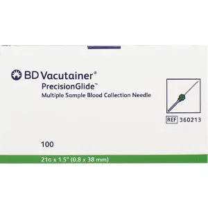 Голка для взяття крові BD вакутайнер пресіжнглайд 21G x 1,5" (0,8 * 38 мм), стерил.