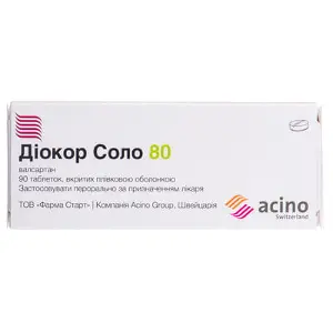 Діокор соло таблетки в/о 80 мг блістер № 90