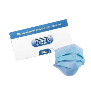 МАСКА МЕДИЦИНСКАЯ ЗАЩИТНАЯ НЕСТЕРИЛЬНАЯ TETA® 3-х слойная