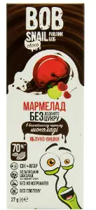 Мармелад Равлик Боб яблуко-манго-гарбуз-Чіа 27 г, в бельгійському молоч. шокол.