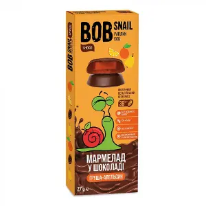 МАРМЕЛАД НАТУРАЛЬНЫЙ BOB SNAIL (УЛИТКА БОБ) 27 г, груша-апел. в бельг.мол.шокол.