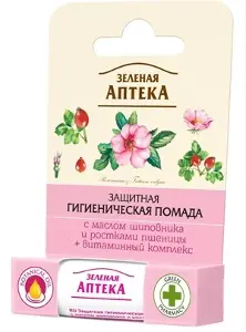 ПОМАДА ГІГІЄНІЧНА ІНТЕНСИВНЕ ЖИВЛЕННЯ 3 В 1 серії "ЗЕЛЕНАЯ АПТЕКА" 3,6 г, олія шипшини, паростки пшениці