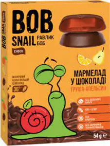 МАРМЕЛАД НАТУРАЛЬНЫЙ BOB SNAIL (УЛИТКА БОБ) яблоко-манго-тыква-чиа 54 г, в бельгийском молоч. шоколаде