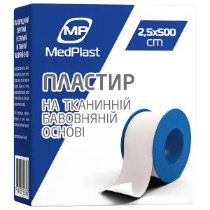 ПЛАСТЫРЬ MP MEDPLAST МЕДИЦИНСКИЙ ХИРУРГИЧЕСКИЙ НЕСТЕРИЛЬНЫЙ НА ТКАНЕВОЙ ХЛОПКОВОЙ ОСНОВЕ 2,5 * 500 см, н/стер., ткан., хлопок