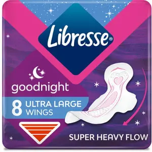 ПРОКЛАДКИ ЖЕНСКИЕ ГИГИЕНИЧЕСКИЕ LIBRESSE ULTRA GOODNIGHT LARGE WITH  WINGS 