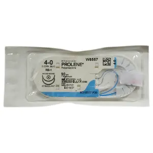 PROLENE 4/0, син. 90 см, +2 иглы 26 мм колющие 1/2