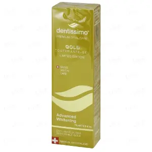 ЗУБНАЯ ПАСТА DENTISSIMO ADVANCED WHITENING GOLD (ПРОГРЕССИВНАЯ ОТБЕЛИВАЮЩАЯ ГОЛД) 75 мл