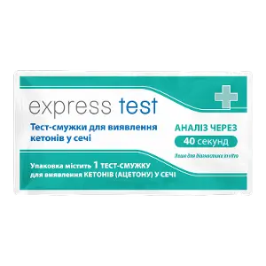 Тест-смужки для визначення кетонів в сечі Експрес тест тест-смужка