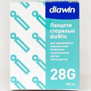 ЛАНЦЕТЫ СТЕРИЛЬНЫЕ diaWin 28G