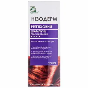 Нізодерм реп'яховий шампунь від випадіння волосся 200 мл
