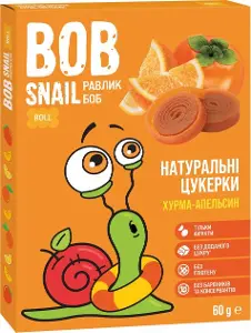 КОНФЕТЫ НАТУРАЛЬНЫЕ BOB SNAIL (УЛИТКА БОБ) 60 г, Хурма-Апельсин