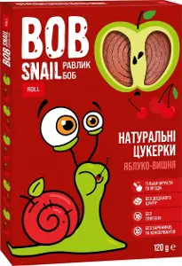 КОНФЕТЫ НАТУРАЛЬНЫЕ BOB SNAIL (УЛИТКА БОБ) 120 г, яблоко, вишня