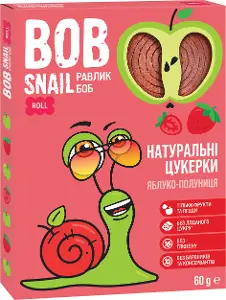 КОНФЕТЫ НАТУРАЛЬНЫЕ BOB SNAIL (УЛИТКА БОБ) 60 г, яблоко, клубника