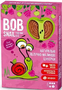 КОНФЕТЫ НАТУРАЛЬНЫЕ BOB SNAIL (УЛИТКА БОБ) 60 г, яблоко, малина