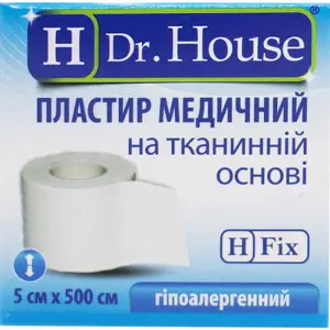 ПЛАСТЫРЬ МЕДИЦИНСКИЙ "H Dr. House" 5 см * 500 см, на ткан. основе