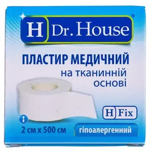 ПЛАСТЫРЬ МЕДИЦИНСКИЙ "H Dr. House" 2 см * 500 см, на ткан. основе