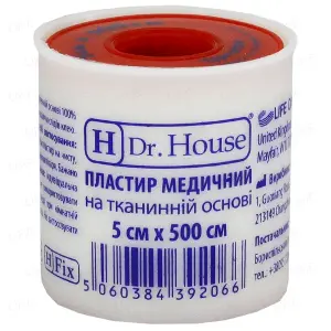 ПЛАСТЫРЬ МЕДИЦИНСКИЙ "H Dr. House" 5 см * 500 см, на ткан. основе