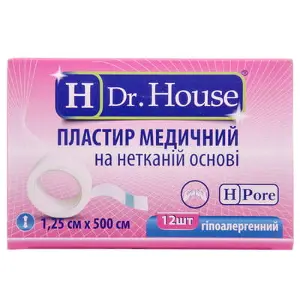 Лейкопластир H Др. Хаус 1,25 см * 500 см, на неткан. осн.