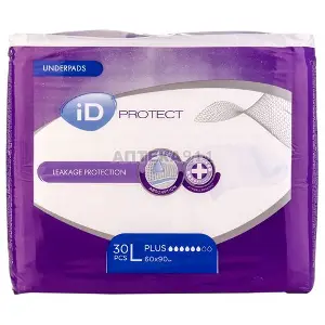 ПЕЛЕНКИ ГИГИЕНИЧЕСКИЕ ID PROTECT 60 см * 90 см, plus