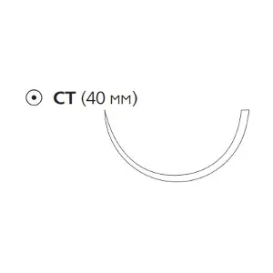 ВИКРИЛ ПЛЮС с покрытием (Антибактериальный/Полиглактин 910) 1, фиолет. 90 см, игла колющ. 40 мм 1/2