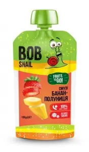 ПЮРЕ ФРУКТОВОЕ BOB SNAIL (УЛИТКА БОБ) СМУЗИ 120 г, Банан-клубника